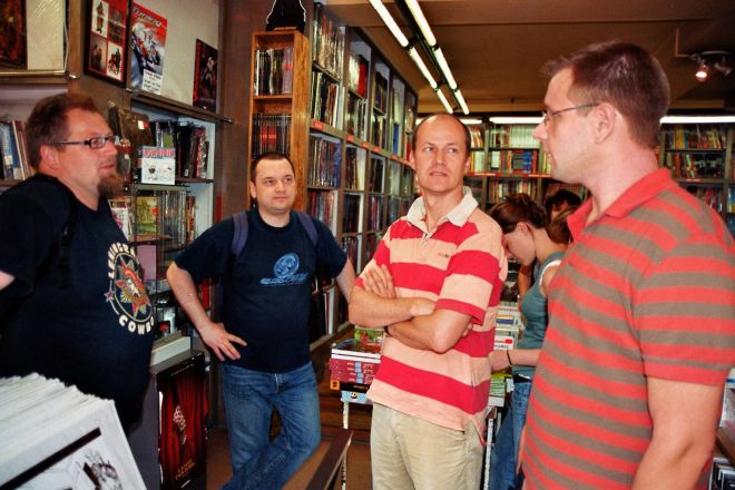 Zufallstreffen in einem Comic-Laden: Gregor, Yann, Hans Selles, Christian Koehn