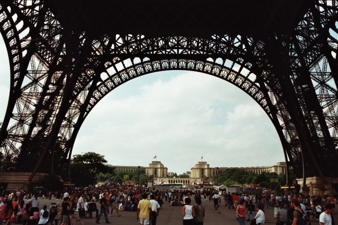 Blick vom Eiffelturm in Richtung Trocadéro